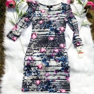 NWT ABS Orchard Stripe 3/4 Sleeve Dress Size XS